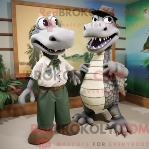 Gray Crocodile mascot...
