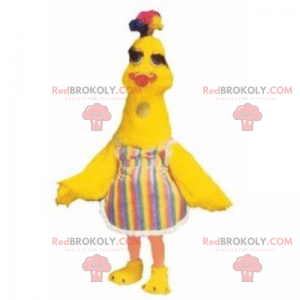 Mascote garota com vestido listrado - Redbrokoly.com