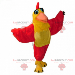 Gul og rød kyllingmaskot - Redbrokoly.com