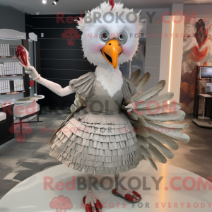 Sølv Tyrkiet maskot kostume...