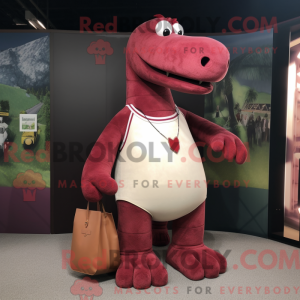 Maroon Diplodocus maskot...