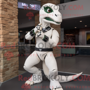Mascotte d Utahraptor blanc...