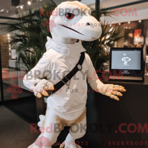 White Utahraptor mascot...