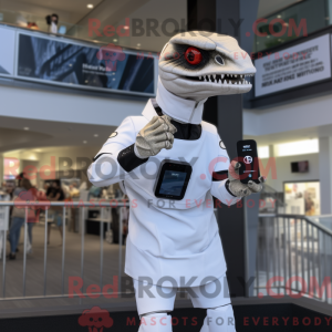 Hvid Utahraptor maskot...