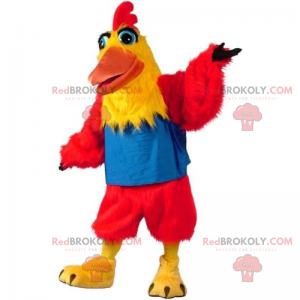Mascot pollito rojo y collar amarillo - Redbrokoly.com