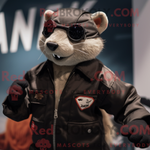 Black Ferret mascot costume...