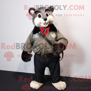 Black Ferret mascot costume...