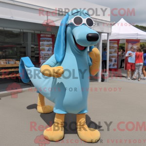 Sky Blue Hot Dogs maskot...