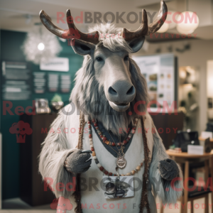 Grå irsk elg maskot kostume...