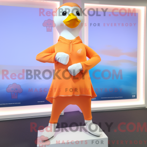 Orange Seagull maskot drakt...