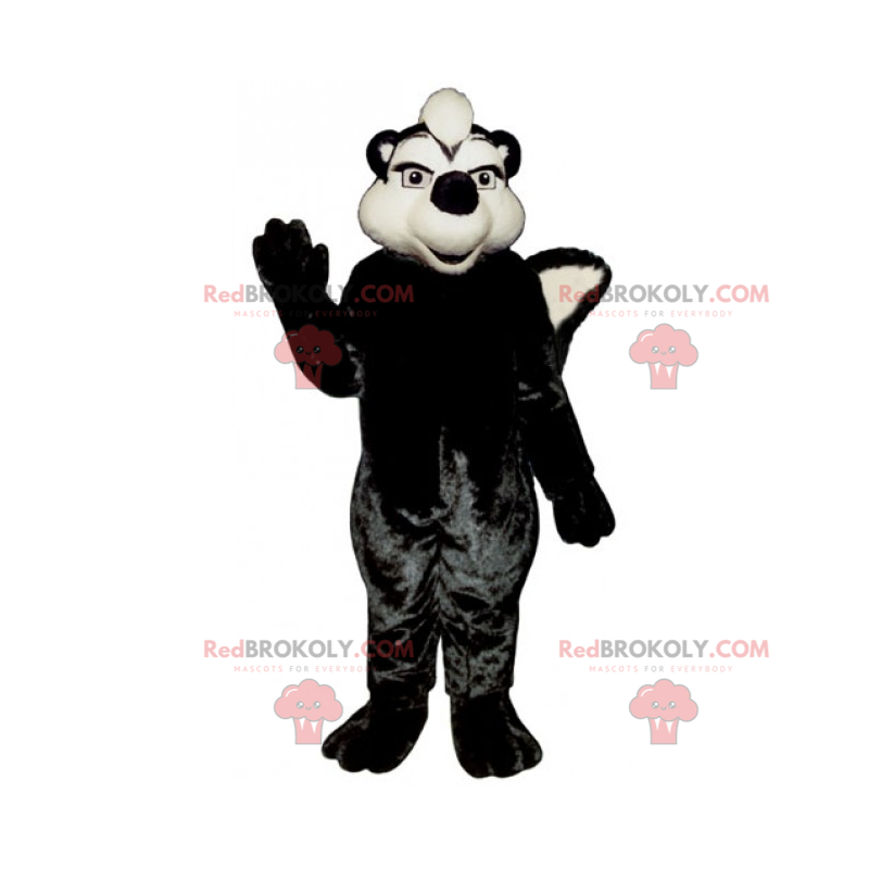 Mascote doninha preto e branco - Redbrokoly.com
