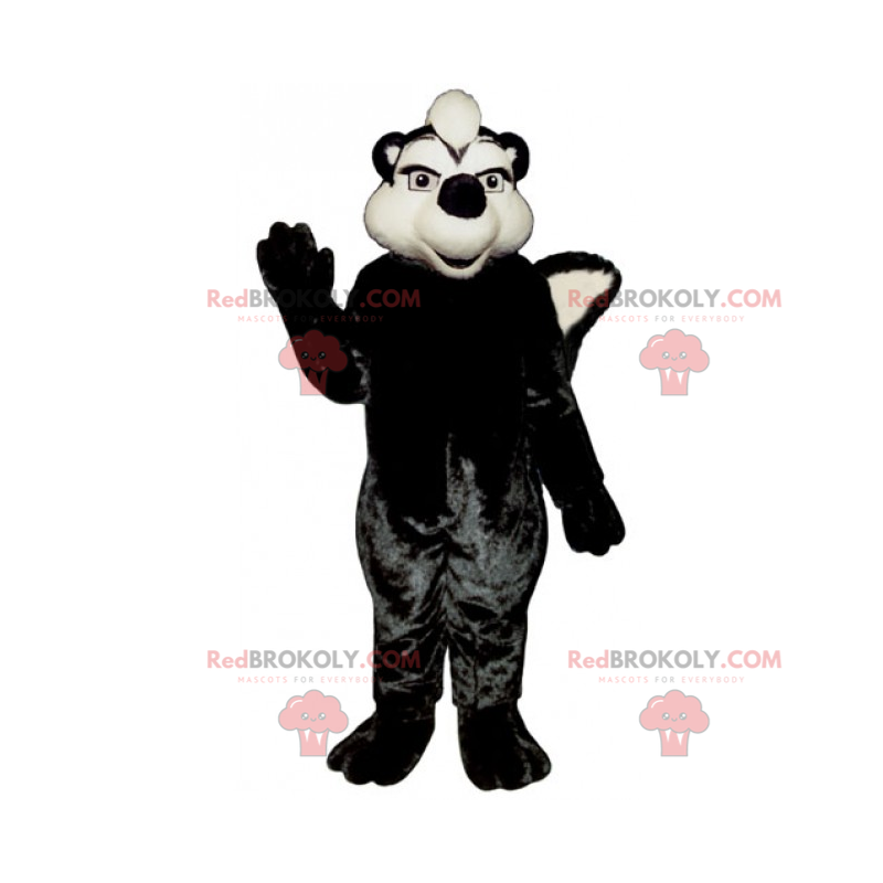 Sort og hvid polecat maskot - Redbrokoly.com