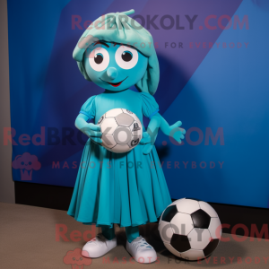 Postava maskota Teal Soccer...
