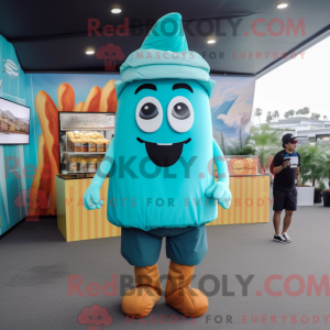 Cyan pommes frites maskot...