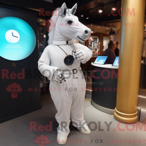 Hvit hest maskot kostyme...