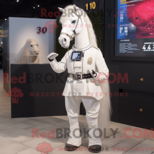 Hvit hest maskot kostyme...