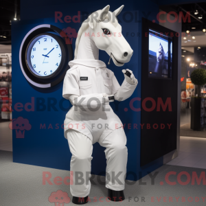 Hvit hest maskot kostyme...