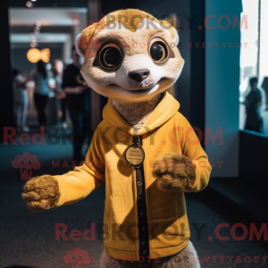 Gold Meerkat maskot kostume...