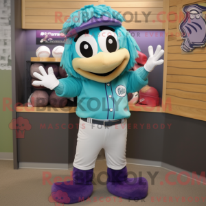 Teal Eggplant Maskottchen...