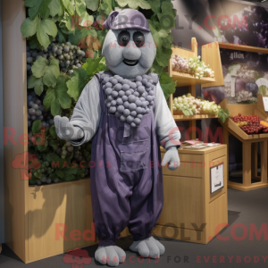 Silver Grape mascot costume...