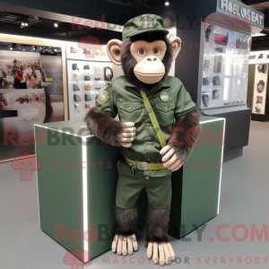 Oliven chimpanse maskot...