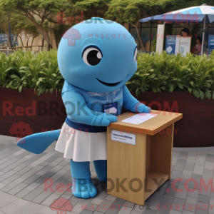 Cyan Buckelwal Maskottchen...