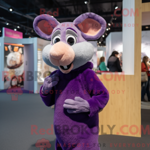 Paarse Rat mascotte kostuum...
