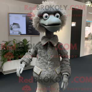 Grå struds maskot kostume...