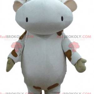 Mascote gigante de vaca branca e marrom - Redbrokoly.com