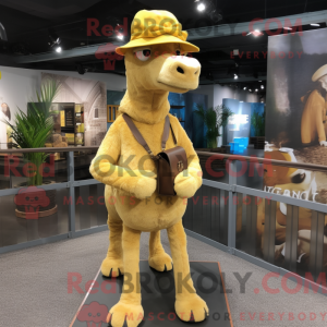 Gul Camel maskot drakt...
