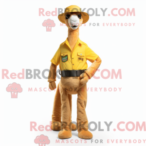 Gul Camel maskot kostume...