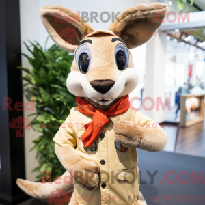 Beige kænguru maskot...