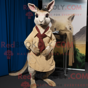 Beige Kangaroo mascot...