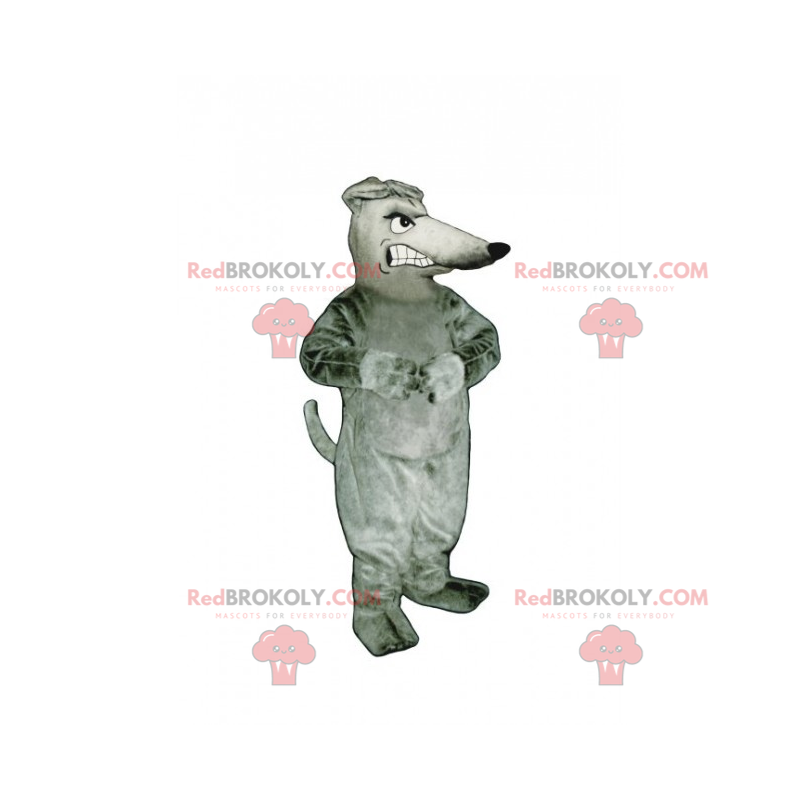 Angry gray rat mascot - Redbrokoly.com