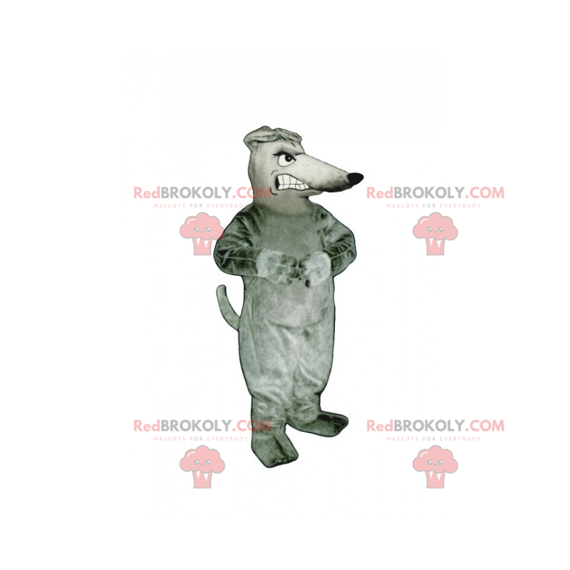 Mascote de rato cinza zangado - Redbrokoly.com Mascote de rato cinza zangado - Redbrokoly.com