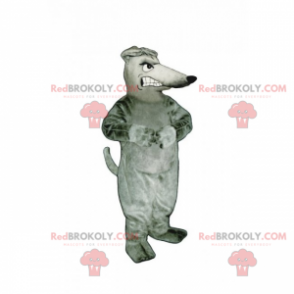 Mascota rata gris enojada - Redbrokoly.com