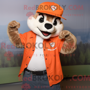 Orange Badger maskot...