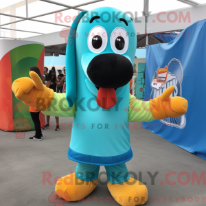 Cyan Hot Dogs maskot...