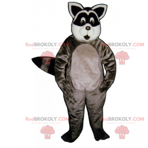 Waschbärenmaskottchen mit rundem Gesicht - Redbrokoly.com