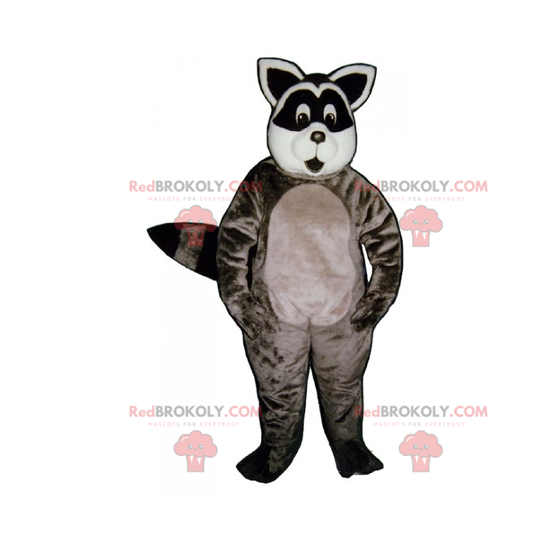 Mascotte de raton laveur au visage rond - Redbrokoly.com