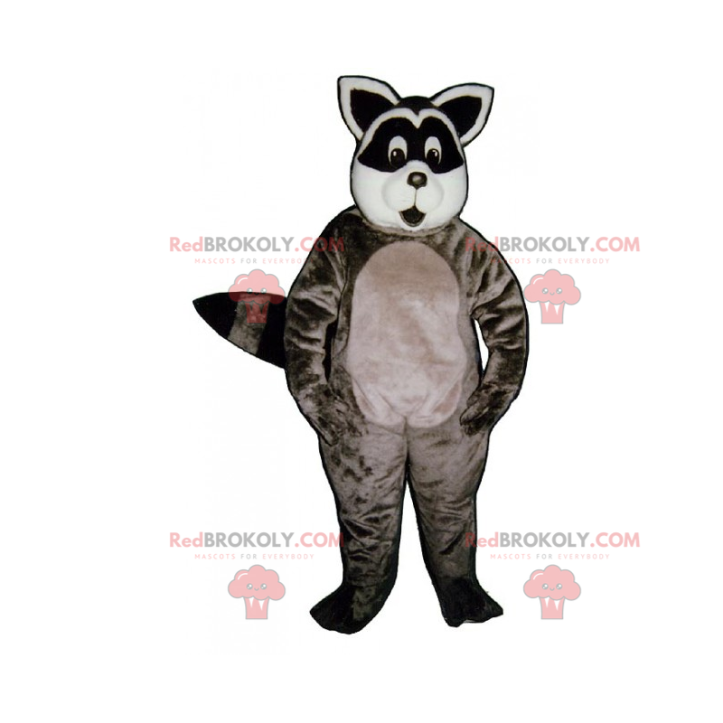 Raccoon maskot med et rundt ansikt - Redbrokoly.com