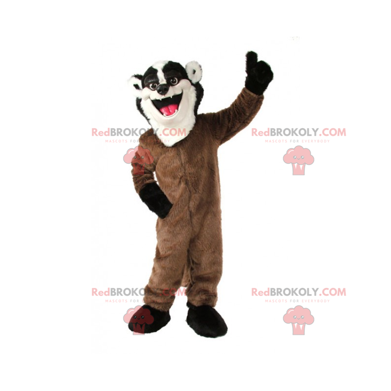 Wasbeermascotte in bruine combinatie - Redbrokoly.com