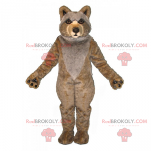 Mascotte de louveteau beige et gris - Redbrokoly.com