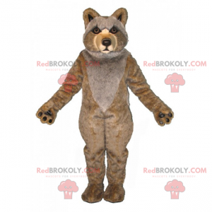 Wolf cub maskot beige och grå - Redbrokoly.com
