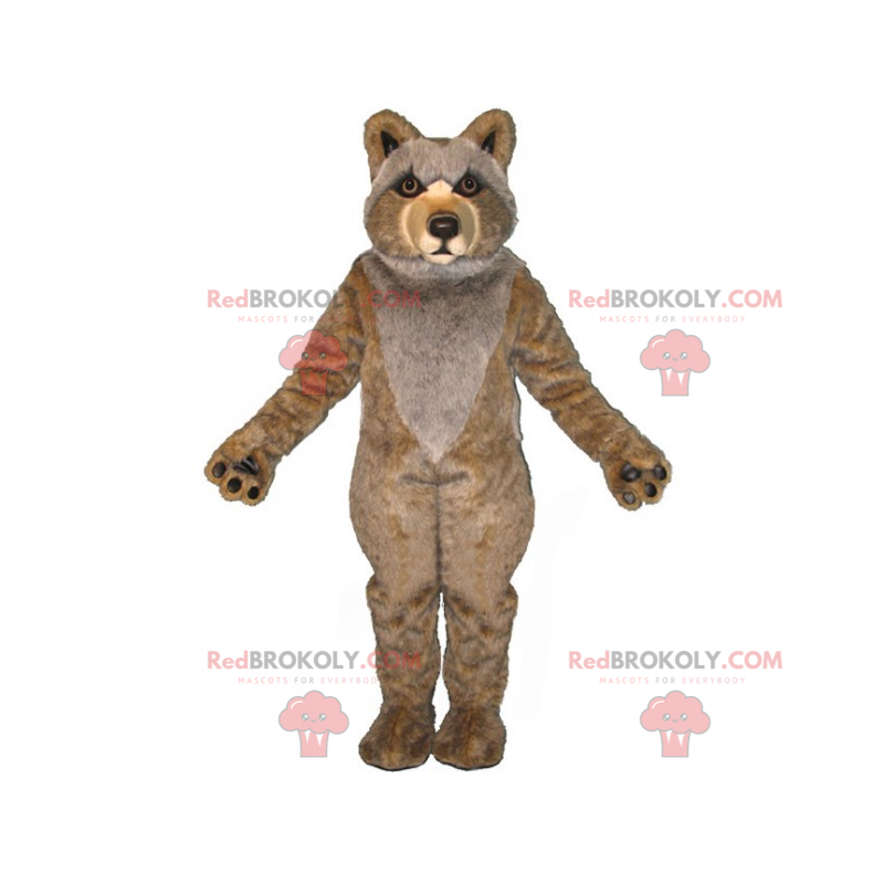 Mascotte cucciolo di lupo beige e grigio - Redbrokoly.com