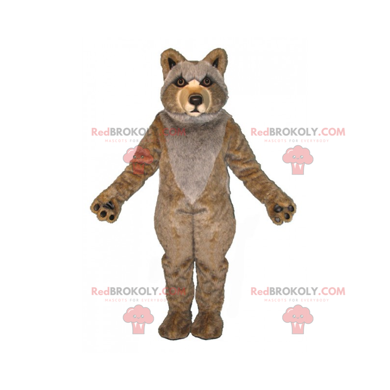 Maskot vlčí mládě béžové a šedé - Redbrokoly.com