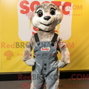 Sølv Meerkat maskot kostume...