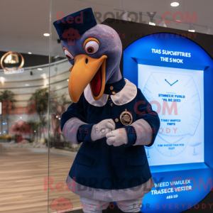 Navy Turkey mascot costume...