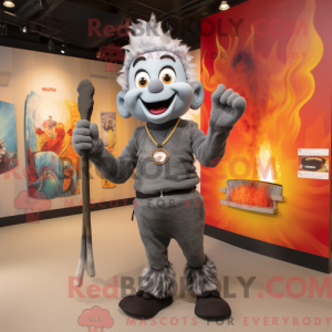 Personaggio mascotte grigio...