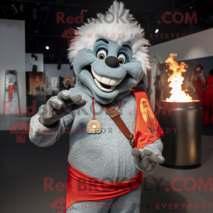 Maskotdraktfigur Grey Fire...